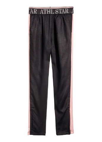Черные спортивные демисезонные зауженные брюки H&M