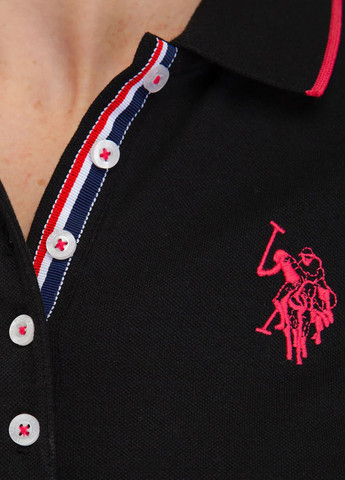 Чорна спортивна, кежуал сукня поло U.S. Polo Assn. з логотипом