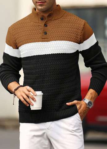 Комбінований зимовий светр SHEIN