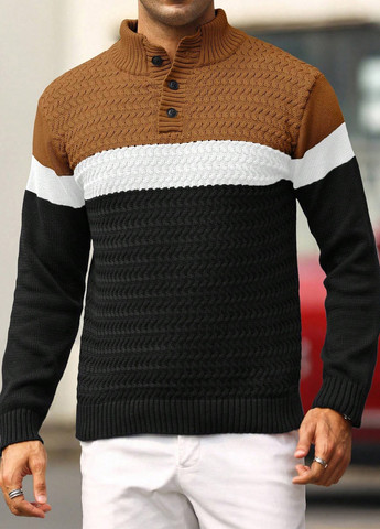 Комбінований зимовий светр SHEIN