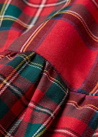 Красная в клетку блузка с баской H&M демисезонная