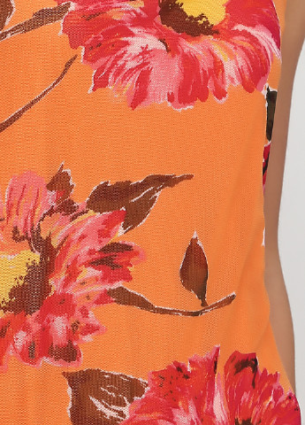 Оранжевое кэжуал платье платье-комбинация ON-Line с цветочным принтом