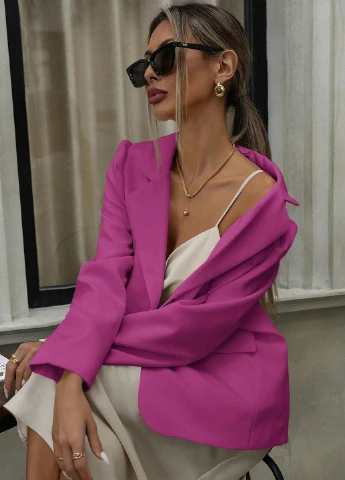 Розовый женский жакет SHEIN однотонный - демисезонный