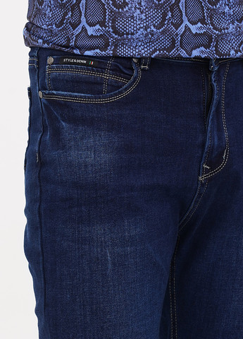 Темно-синие демисезонные слим джинсы Denim