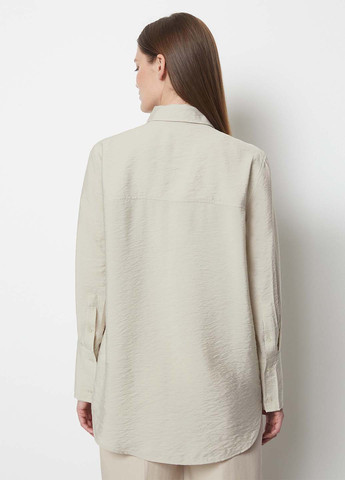 Серо-бежевая кэжуал рубашка однотонная Marc O'Polo