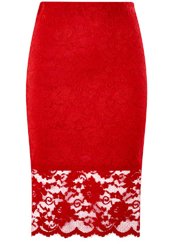 Красная кэжуал юбка Oodji миди