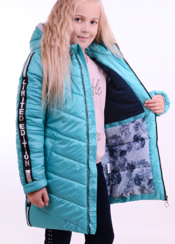 Бирюзовая зимняя зимняя k41 Luxik удлиненная куртка