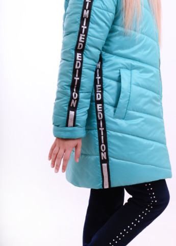 Бірюзова зимня зимова подовжена куртка k41 Luxik удлиненная куртка
