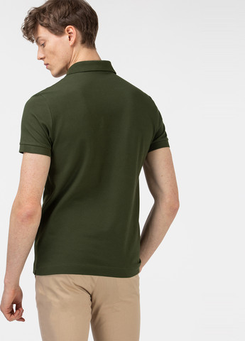 Темно-зеленая футболка-поло для мужчин Lacoste с логотипом