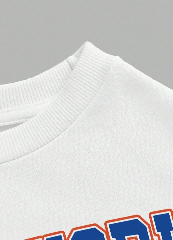 SHEIN свитшот надпись белый спортивный, кэжуал полиэстер