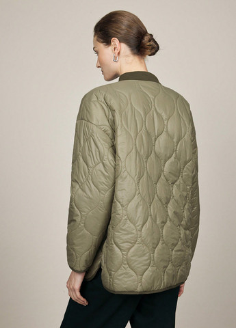 Оливкова демісезонна куртка куртка-лайнер SHEIN