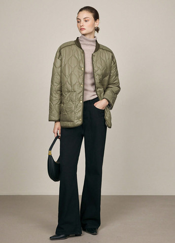 Оливкова демісезонна куртка куртка-лайнер SHEIN