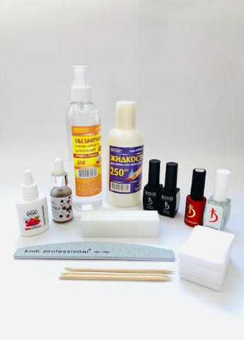 Стартовый набор для покрытия ногтей гель-лаком Kodi с маслом для кутикулы и ремувером Celebrity (237836363)