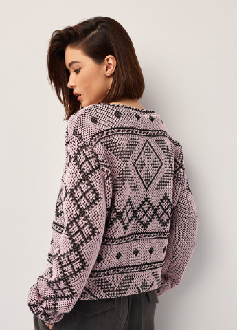 Пудровый демисезонный джемпер в украинском стиле «зарина» пудра MEREZHKA