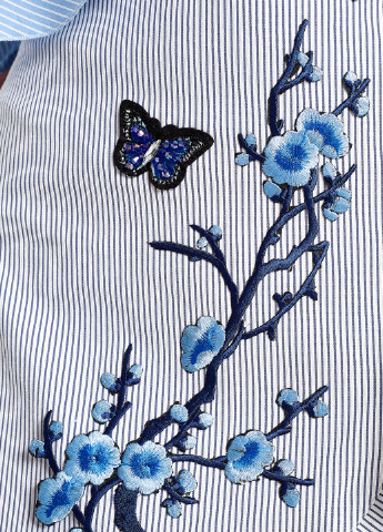 Серо-голубая кэжуал в полоску юбка KOTON на запах
