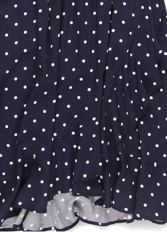 Темно-синее кэжуал платье клеш, на запах Mamalicious в горошек