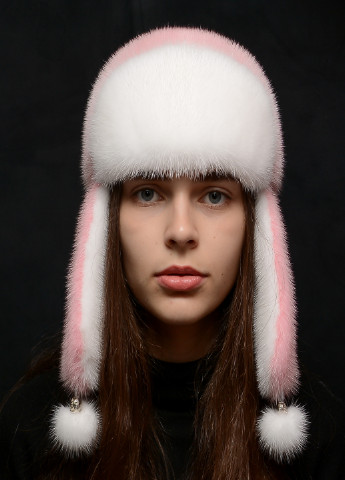 Женская норковая шапка ушанка комбинированная Меховой Стиль ушанка (198075237)