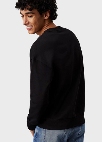 Черный свитшот Calvin Klein логотип без декора (366431789)