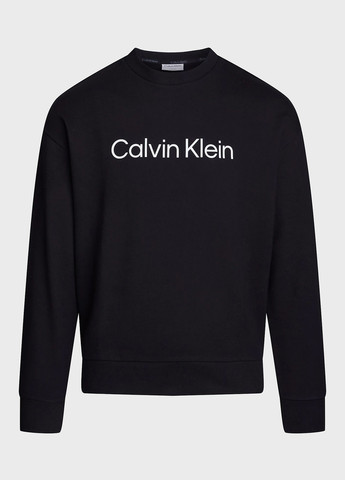 Черный свитшот Calvin Klein логотип без декора (366431789)