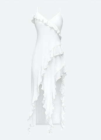 Белое кэжуал платье платье-комбинация Gepur однотонное