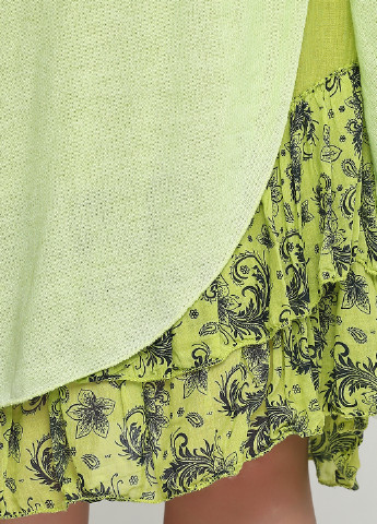 Салатова кежуал сукня оверсайз, на підкладі Made in Italy з квітковим принтом