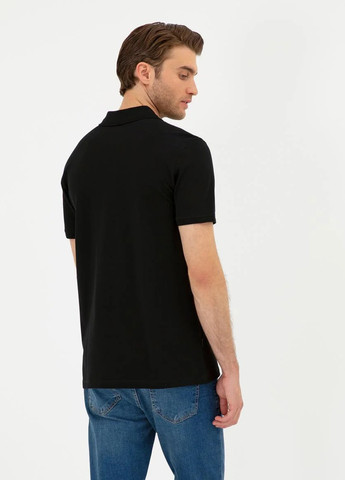 Черная футболка-поло для мужчин Pierre Cardin однотонная