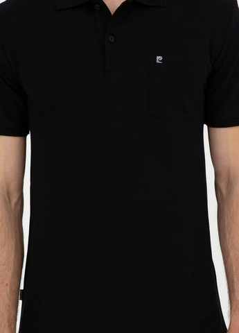 Черная футболка-поло для мужчин Pierre Cardin однотонная