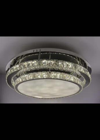 Люстра стельова кришталева LED з пультом C1875 / 800-ch Хром 18х80х80 см. Handmade (234540066)