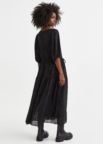 Чорна кежуал сукня оверсайз H&M меланжева