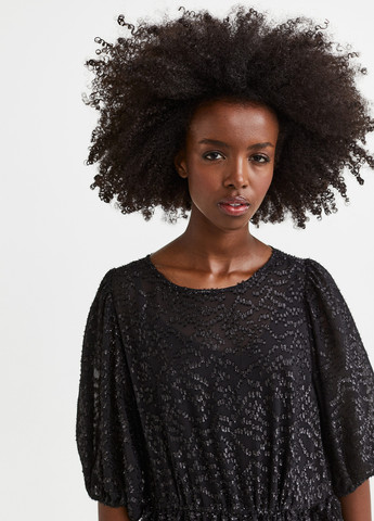 Чорна кежуал сукня оверсайз H&M меланжева