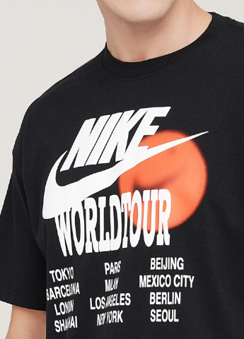 Черная футболка Nike M Nsw Tee World Tour