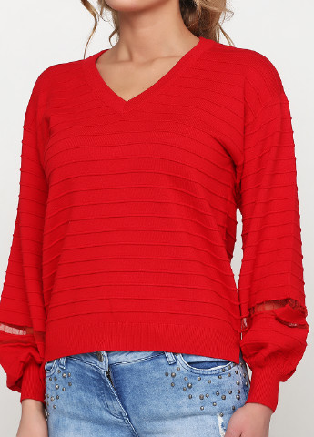 Красный демисезонный пуловер пуловер NU DENMARK
