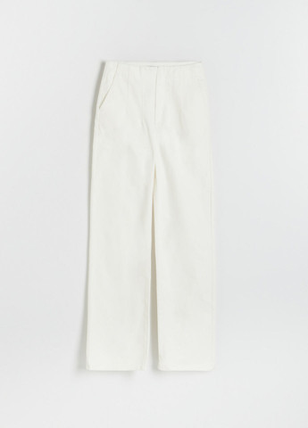 Белые кэжуал демисезонные палаццо брюки Reserved
