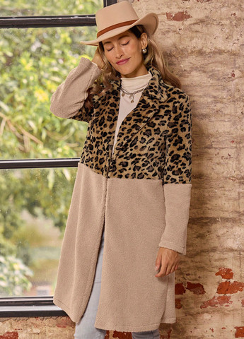 Бежеве зимнє Пальто однобортне SHEIN