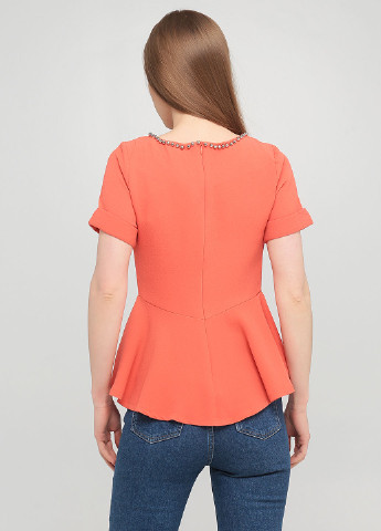 Оранжевая летняя блуза с баской Darling