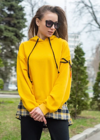 Худи oversize жіноче жовте "SPIDER" InRed (248407709)