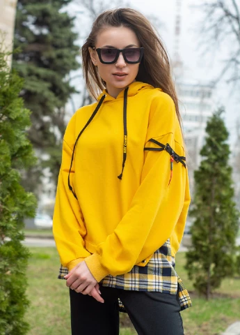 Худи oversize жіноче жовте "SPIDER" InRed (248407709)