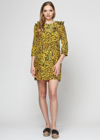 Желтое кэжуал платье Juicy Couture с животным (анималистичным) принтом