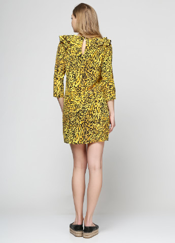 Желтое кэжуал платье Juicy Couture с животным (анималистичным) принтом