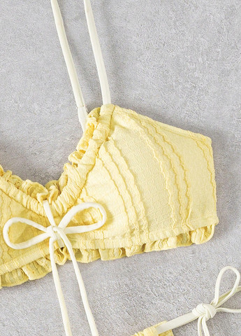 Жовтий літній купальник (ліф, трусики) бікіні, роздільний SHEIN