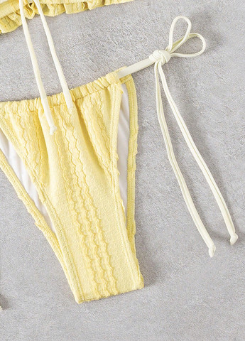 Жовтий літній купальник (ліф, трусики) бікіні, роздільний SHEIN