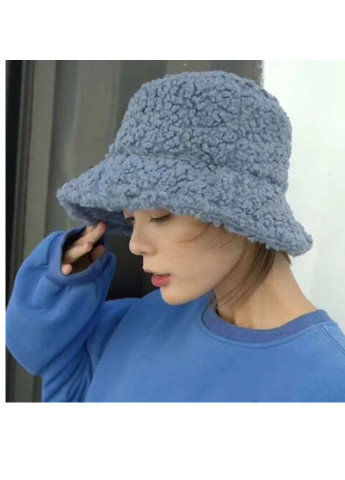 Жіноча хутрова зимова шапка панама тепла плюшева пухнаста Тедді баранчик каракуль Сірий NoName Панама (250515523)