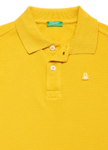 Светло-желтая детская футболка-поло для мальчика United Colors of Benetton однотонная