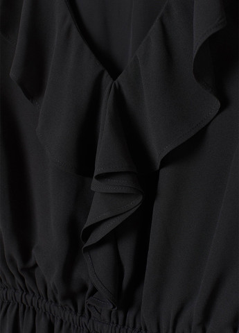 Черное кэжуал платье с юбкой-солнце H&M однотонное