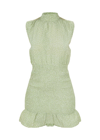 Светло-зеленое кэжуал платье PrettyLittleThing с цветочным принтом