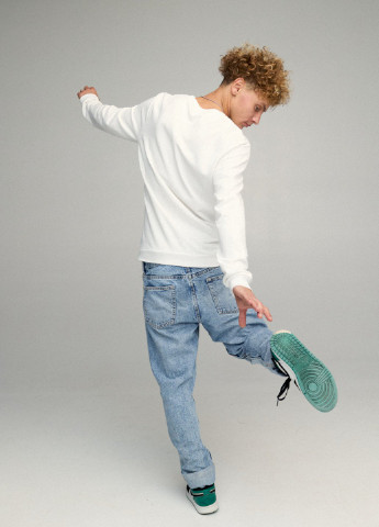 Белый свитшот мужской basic /no flis/ YAPPI рисунок (251791354)