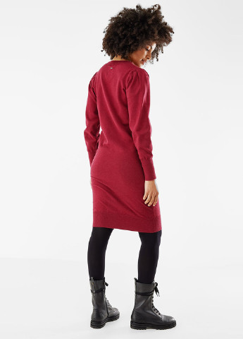 Бордовое кэжуал платье платье-свитер Mexx однотонное