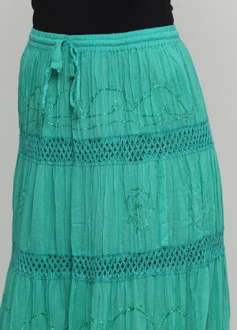Зеленая кэжуал однотонная юбка JULIA клешированная