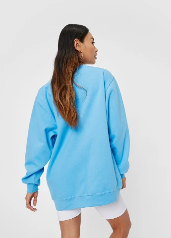 Блакитний світшоти Nasty Gal напис без декору (237848731)