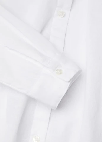 Белая кэжуал рубашка однотонная H&M